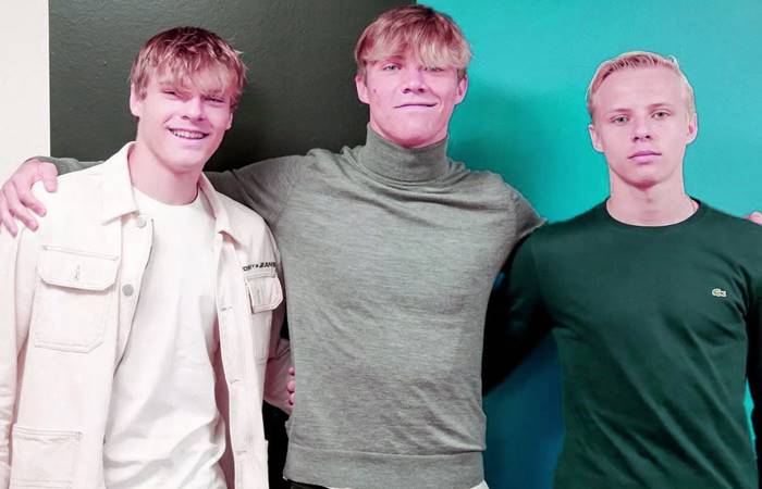 Rasmus Højlund and his younger twins brothers