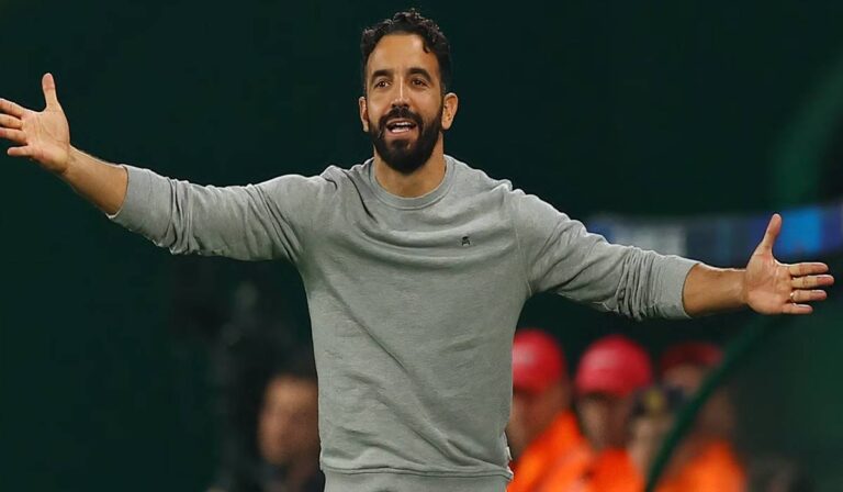 Man United Head Coach Ruben Amorim in action