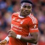 Taiwo Awoniyi celebrating his goa for Nottingham Forest